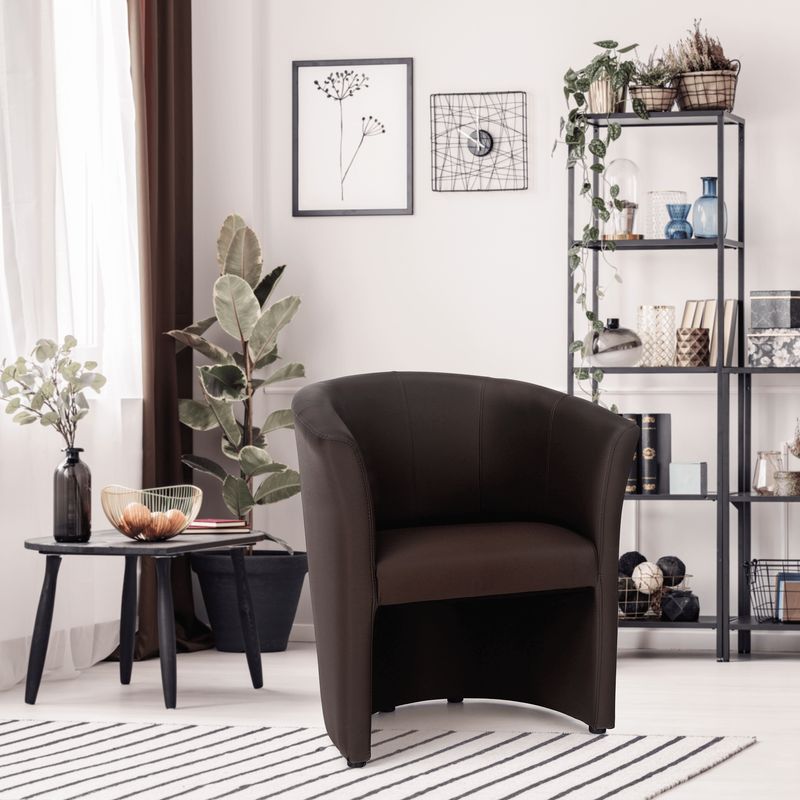 Elegantné klubové kreslo, hnedá ekokoža