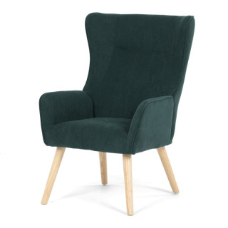 Moderné elegantné kreslo, poťah zelená menčestrová látka