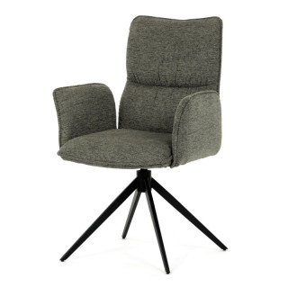 Elegantná jedálenská stolička zelená látka, 360 ° vratný mechanizmus