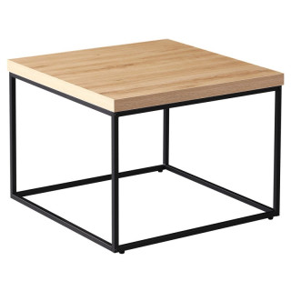 Konferenčný stolík 60x60cm, MDF divoký dub, čierna podnož