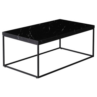 Konferenčný stolík 110x60cm, MDF čierny mramor, čierna podnož