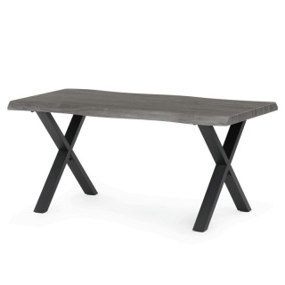 Konferenčný stolík, MDF doska 120x60, dekor sivý dub, nohy čierny kov