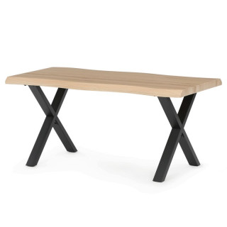 Konferenčný stolík, MDF doska 120x60, dekor divoký dub, nohy čierny kov