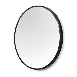 Okrúhle závesné zrkadlo 60 cm, čierne