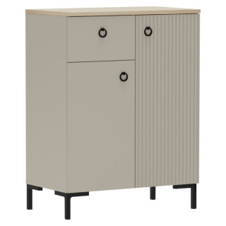 Komoda 2D1S, sivohnedá Taupe, dub silverjack, kombinovaná