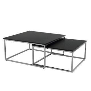 Set dvoch konferenčných stolíkov, čierna/chróm