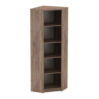 Rohový regál z kvalitnej DTD, kraft dunkel/biely