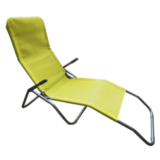 Jednoduché záhradné ležadlo s podrúčkami, zelené