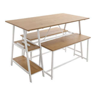 Praktický jedálenský set 1+2, dub-biela