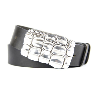 Kožený opasok ARMOR, šírka 4cm - Olivová