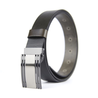 Kožený opasok PLAQUE, šírka 3.3cm - Olivová