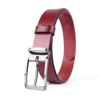 Kožený opasok ANGEL, šírka 3.3cm - Bordová