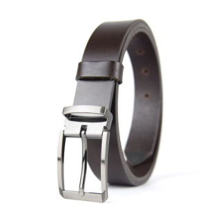 Kožený opasok ANGEL, šírka 3.3cm - Tmavo hnedá