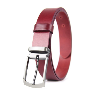 Kožený opasok GUN-RIDE, šírka 3.3cm - Bordová