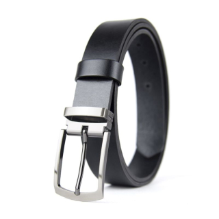 Kožený opasok GUN-RIDE, šírka 3.3cm - Čierna