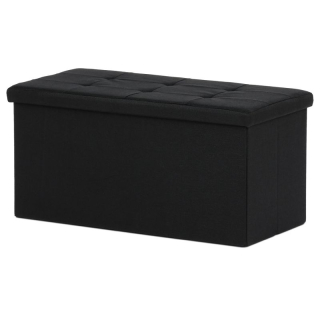 Taburetka s úložným priestorom, látka čierna