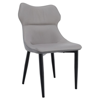 Jedálenská stolička s moderným tvarom, svetlosivá-tmavosivá-čierna