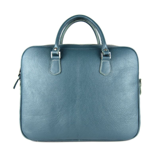 Kožená pracovná cestovná taška v petrolejovej farbe