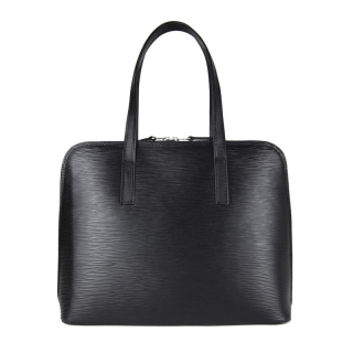 Luxusná kožená kabelka 8196 s reliéfnym dezénom kože v čiernej farbe