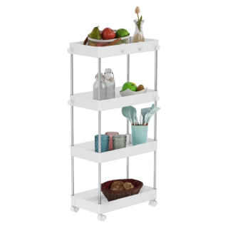 Multifunkčný pojazdný regál TYP 3, biely