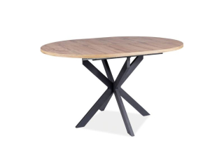 Jedálenský rozkladací stôl, dub artisan-čierny mat