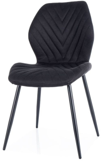 Vkusná jedálenská stolička v príjemnej látke, čierny mat-čierna 19
