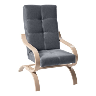 Dizajnové kreslo v sivom farebnom prevedení