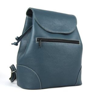 Praktický kožený batoh v petrolejovej farbe