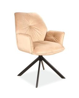 Moderná otočná stolička s podrúčkami, béžová