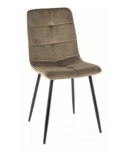 Originálna jedálenská stolička, čierny mat-olivka bluvel 77