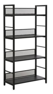 Jednoduchý regál R4, čierna-čierny mat