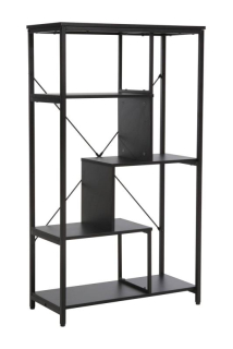 Policový kovový regál A, čierny mat-čierny