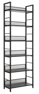 Jednoduchý regál R6, čierna-čierny mat