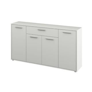 Komoda štvordverová so šuplíkom, biela