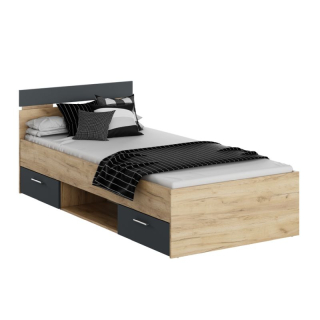 Elegantná posteľ s nádychom šarmu 90, dub artisan-grafit