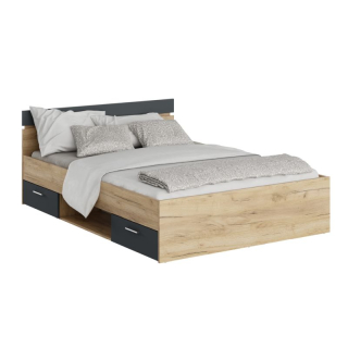 Elegantná posteľ s nádychom šarmu 140, dub artisan-grafit