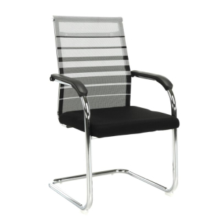 Zasadacia stolička, sivá-čierna-strieborná