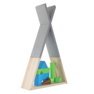 Detská polička, sivá-prírodná