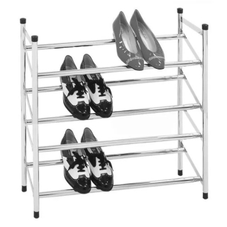 Štvorradový botník, nastaviteľný, chróm