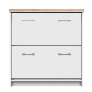 Botník 2K, biela-dub sonoma