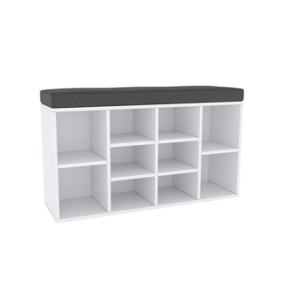 Botník s lavicou, biela