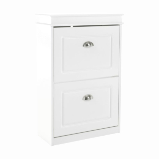 Botník s výklopnými šuplíkmi, 2-radový, biela