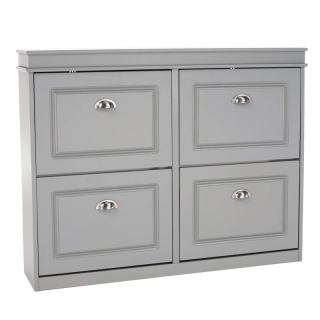 Botník so štyrmi výklopnými šuplíkmi, sivá