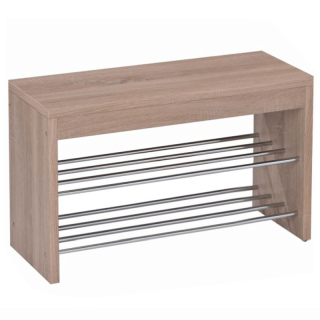 Lavica s botníkom, dub sonoma-chróm