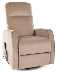 Elegantné polohovateľné kreslo, béžová bluvel 28, s elektrickým polohovaním