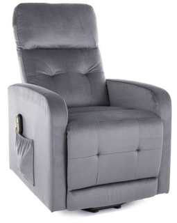 Elektrické elegantné polohovateľné kreslo, sivá bluvel 14