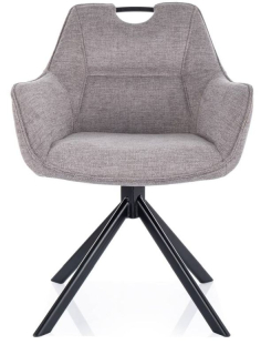 Luxusná jedálenská stolička, čierny mat-sivá 07