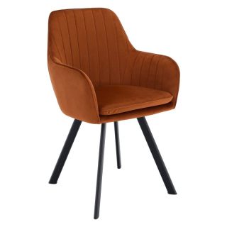 Štýlové dizajnové kreslo, terakota Velvet látka