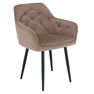 Dizajnové kreslo, svetlohnedá Velvet látka
