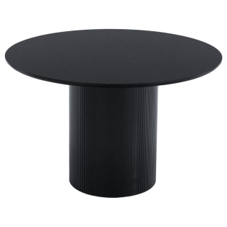 Jedálenský stôl, čierna MDF, priemer 120 cm